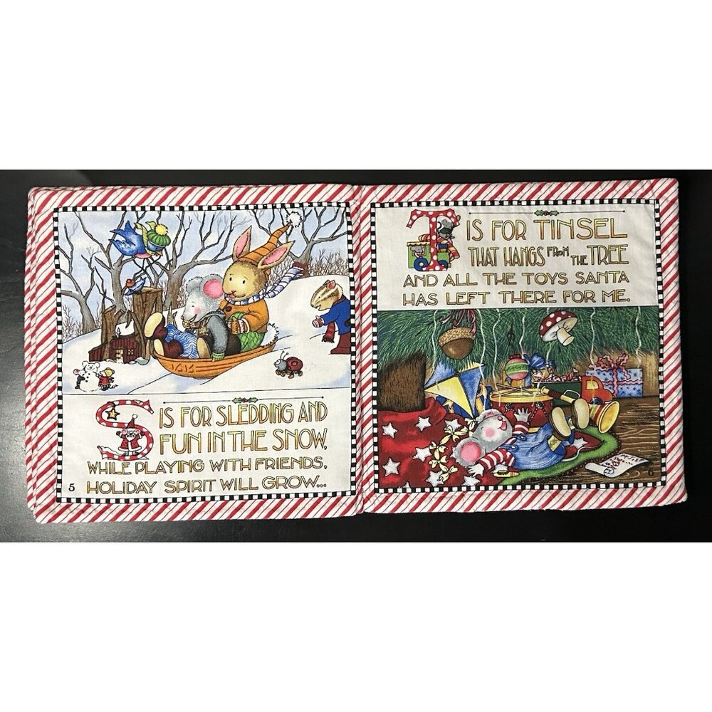 Mary Engelbreit Soft Fabric Quilted Baby Children’s Christmas Book Mouse Woods - Picture 6 of 9
